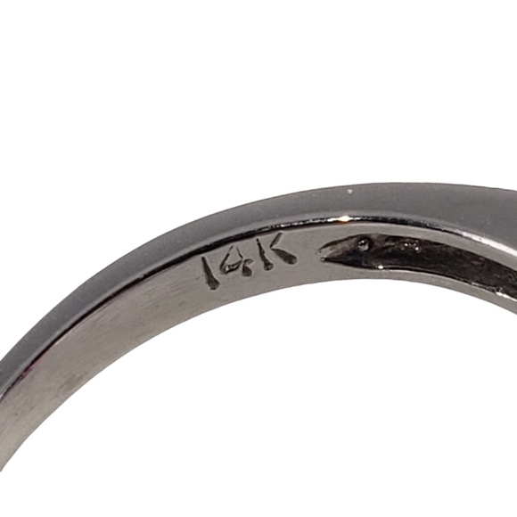 Vintage 14K White Gold Pink Tourmaline and Diamond Ring Size 6.5-6.75 #13768 - Picture 6 of 9